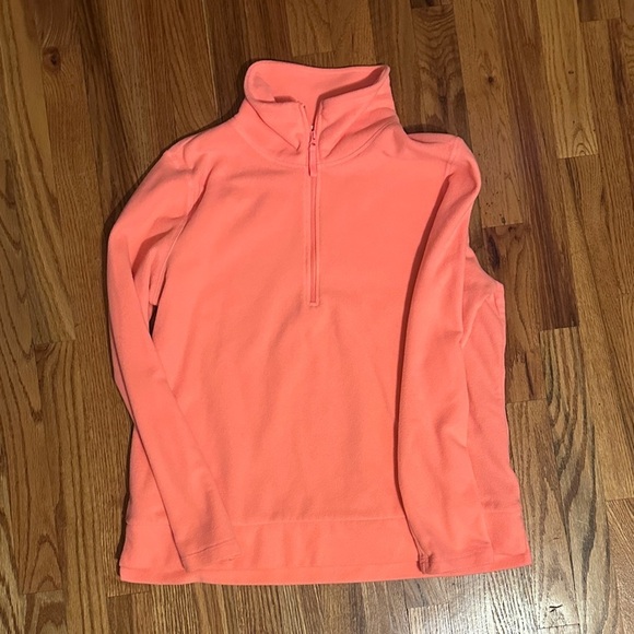 Old Navy Tops - Old Navy Quarter Zip Fleece Sweatshirt Melon Orange Pink Medium M